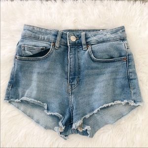 H&M Blue Festival Cut Denim Jean Shorts 2
